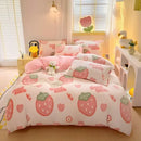 Axyaa Rainbow Dual-color Flannel Duvet Cover - Soft & Cozy Winter Bedding