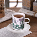 Axyaa Flowering Series Coffee Mug and Saucer Set for Retro Afternoon Tea