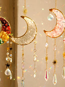 Axyaa Crystal Prism Wind Chimes Rainbow Maker Wall Hanging Room Decor Moon Catchers
