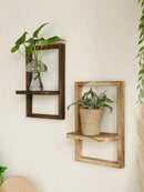 Rustic Wood Floating Shelves by Axyaa for Kitchen, Bedroom & Bathroom Storage