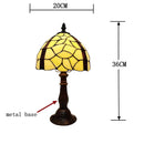 Axyaa Beige Glass Table Lamp Tiffany Style Bedroom Night Light