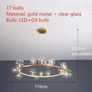Axyaa Glass Bubble LED Pendant Lights - Modern Living Room Hanging Lamps