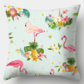 Axyaa Flamingo Sofa Pillow Cover 45cmX45cm Square Cushion Case Boho Style