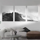 Nordic Ocean Waves Canvas Painting by Axyaa - Modern Wall Art for Living Room
