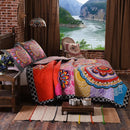 Axyaa Boho Mandala Quilt Set Queen Size 3-Piece Lightweight Reversible Coverlet