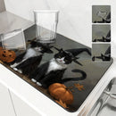 Axyaa Halloween Cat Pumpkin Head Hat Drying Mat