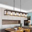Axyaa Retro Industrial Chandelier: Black Wrought Iron Lighting for Dining & Living Room