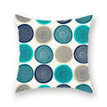 Axyaa Teal Blue Geometric Cushion Cover for Home Sofa Decor