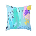 Axyaa Pink Blue Abstract Plants Floral Pillows Case - Modern Art Decor Sofa Couch