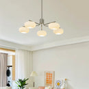 Axya Milk White Glass Chandelier - French Retro Style for Living Room, Bedroom & Dining