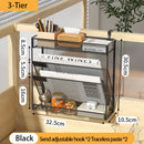 Axyaa 5-Tier Mesh Desk File Organizer: Vertical Document Holder Rack and Wall Mount Stand