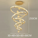 Axyaa Crystal Chandelier Stair Pendant Living Room Interior Lighting