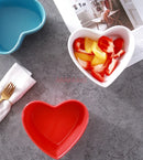 Axyaa Heart-Shaped Bowl Set: Salad, Snack, Dessert, Creative Cold Dish.
