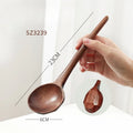Axyaa Wooden Ramen Spoon with Long Handle, Japanese Style, Creative Turtle Shell Design