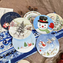 Axyaa Cartoon Relief Christmas Plate - 8-inch Circular Ceramic Shallow Tableware