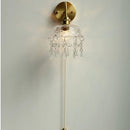 Axyaa Nordic LED Wall Light with Pull Chain Switch, Crystal Glass Copper Lamp