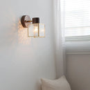 Axyaa LED Wall Light Mirror Clear Glass Modern Square Bedside Lamp