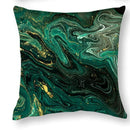 Malachite & Gold Marbled Pattern Pillow Covers by Axyaa - Sofa, Bedroom, Car