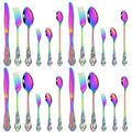 Axyaa Gold Stainless Steel Dinnerware Set - 24Pcs Flatware Cutlery Kit