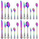 Axyaa Gold Stainless Steel Dinnerware Set - 24Pcs Flatware Cutlery Kit