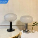 Axyaa Frosted Glass Table Lamp with Chrome Metal Base