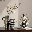 Axyaa Ceramic Double Ear Vase: Home Decor, Flower Arrangement, Hydroponic Display