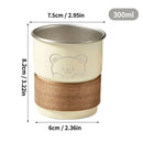 Axyaa Little Bear Stainless Steel Coffee Cup with Wooden Pad