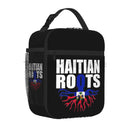 Axyaa Haiti Flag Insulated Lunch Bag: Portable, Waterproof, Thermal Oxford Tote