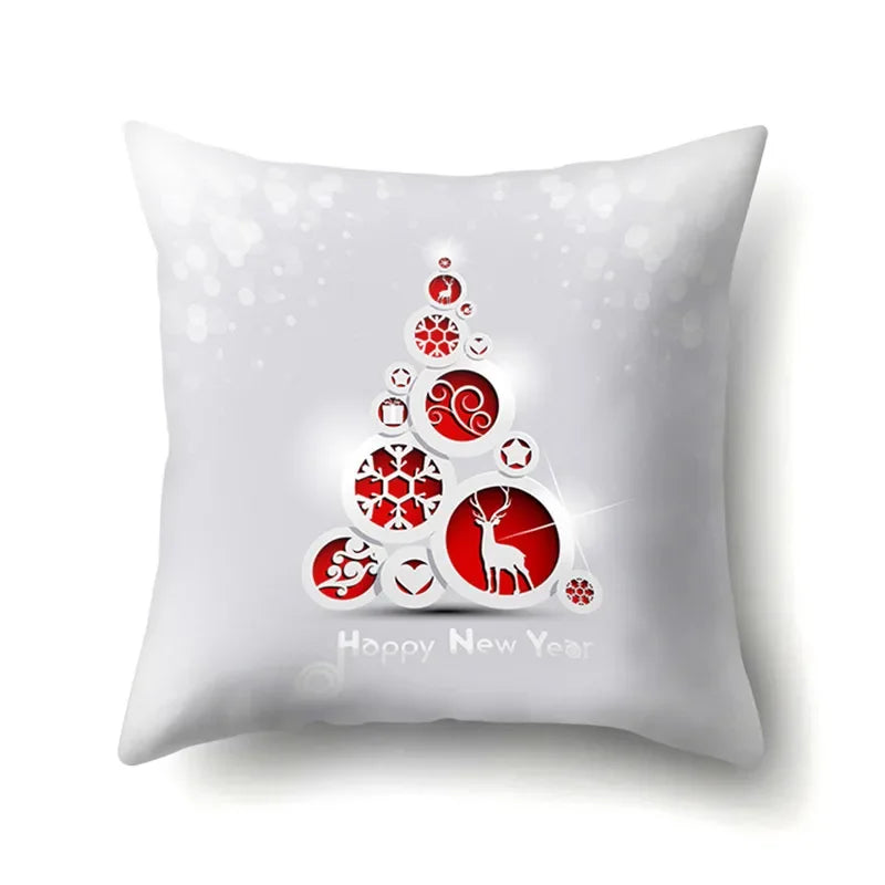 Axyaa Christmas Santa Claus Print Pillow Cover 45X45CM