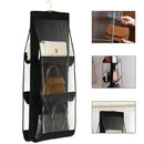 Axyaa Hanging Handbag Organizer 6 Pocket Closet Waterproof Storage Bag