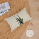 Axyaa Green Plant Pillow Cover 30x50cm Linen Rectangular Sofa Cushion Home Decor