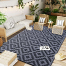 Axyaa Reversible Outdoor Waterproof Straw Patio Rug for Indoor Outdoor Use