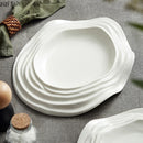 Axya Irregular Shape Ceramic Plate for Pasta, Steak, Sushi, and Snacks