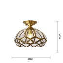 Axyaa Vintage Glass LED Ceiling Lights for Living Room, American Copper Finish