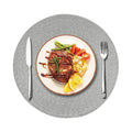 Axyaa Christmas Black Round Woven Placemats Set for Kitchen Tables - 6PCS