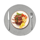 Axyaa Christmas Black Round Woven Placemats Set for Kitchen Tables - 6PCS