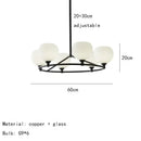 Axyaa Nordic Black Glass Ball Pendant Light for Home Decor and Lighting