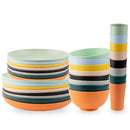 Axyaa 24-Piece Orange Wheat Cutlery & Dinnerware Set for Unbreakable Dining Experience
