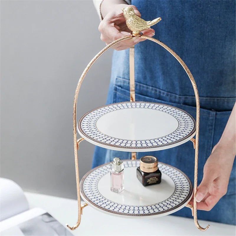 Axya Light Luxury Gold Cake Dessert Rack Set Table Tea Break Shelf