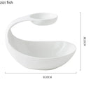 Axyaa White Ceramic Snack Plate for French Fries, Desserts, and Salads