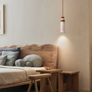 Axyaa LED Travertine Stone Cylinder Pendant Light for Bedroom and Living Room