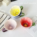 Axyaa Flower Shape Ceramic Coffee Cup Pair Office Home Mug