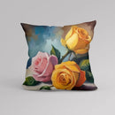 Axyaa Flower Pot Pattern Pillow Cover for Luxury Home Decor