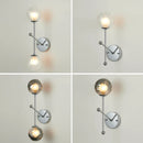 Axyaa Clear Smoke Gray Glass Wall Light for Bedroom Lamps Chrome Metal Honeycomb Ball