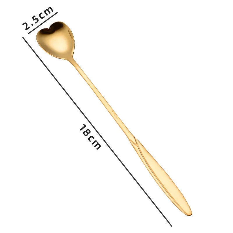 Axyaa Stainless Steel Long Handle Mini Spoon for Dessert Coffee Ice Cream