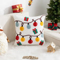 Axyaa Santa Claus Cartoon Embroidered Christmas Pillow Cover - Holiday Decor