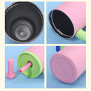 Axyaa Stainless Steel Insulated Mug with Handle and Straw