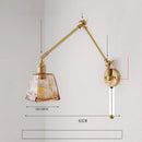 Axyaa Ceramic Copper LED Wall Lamp with Adjustable Long Arm Swing