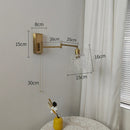 Axyaa Glass LED Wall Sconce Arm Rotate Bedroom Living Room Lights