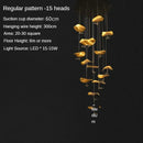 Axyaa Nordic Copper Lotus Chandelier LED Ceiling Lamp for Modern Luxury Home Decor
